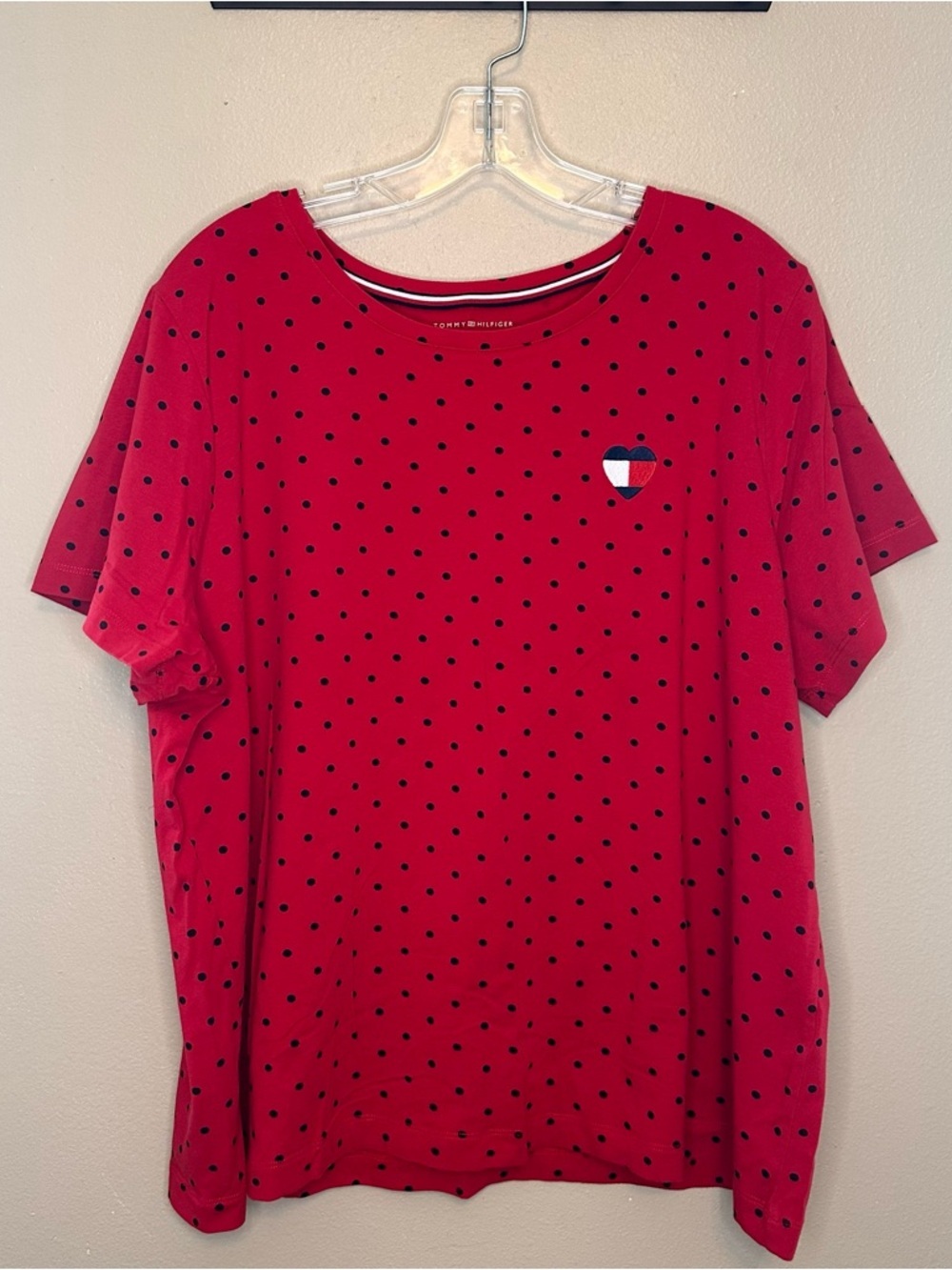 Tommy Hilfiger Red Logo Crewneck Tee Size 1X
